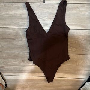 Deep V-neck bodysuit